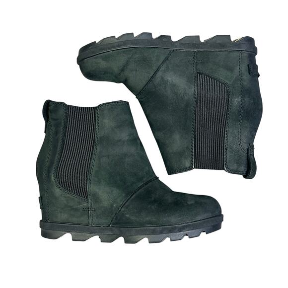 Sorel Joan of Arctic Wedge II Boots Womens 7 Black Suede Lace-Up Ankle Outdoor - Picture 1 of 13